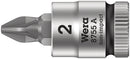 Wera 05003355001 8755 A Pozidriv Zyklop bit socket, 1/4" drive, PZ 3 x 28 mm