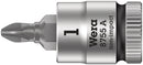 Wera 05003353001 8755 A Pozidriv Zyklop bit socket, 1/4" drive, PZ 1 x 28 mm