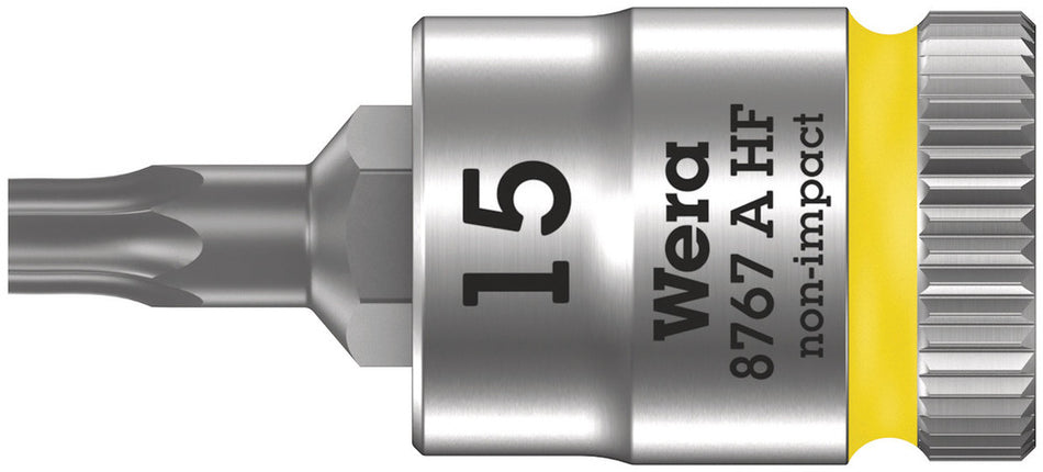 Wera 05003363001 8767 A HF TORX Zyklop bit socket with holding function, 1/4" drive, TX 15 x 28 mm