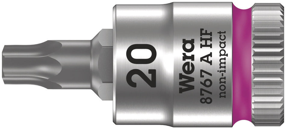 Wera 05003364001 8767 A HF TORX Zyklop bit socket with holding function, 1/4" drive, TX 20 x 28 mm