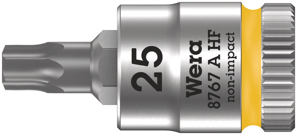 Wera 05003365001 8767 A HF TORX Zyklop bit socket with holding function, 1/4" drive, TX 25 x 28 mm