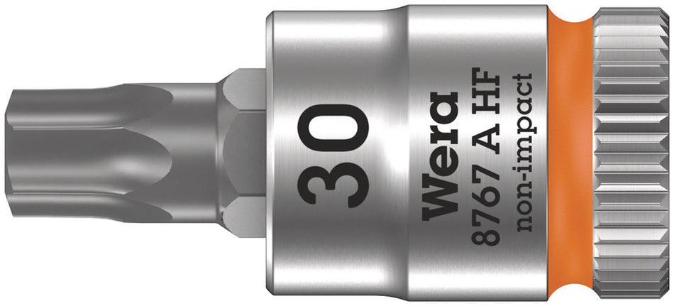 Wera 05003369001 8767 A HF TORX Zyklop bit socket with holding function, 1/4" drive, TX 30 x 28 mm