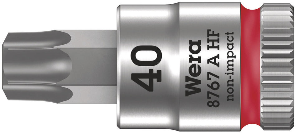 Wera 05003371001 8767 A HF TORX Zyklop bit socket with holding function, 1/4" drive, TX 40 x 28 mm