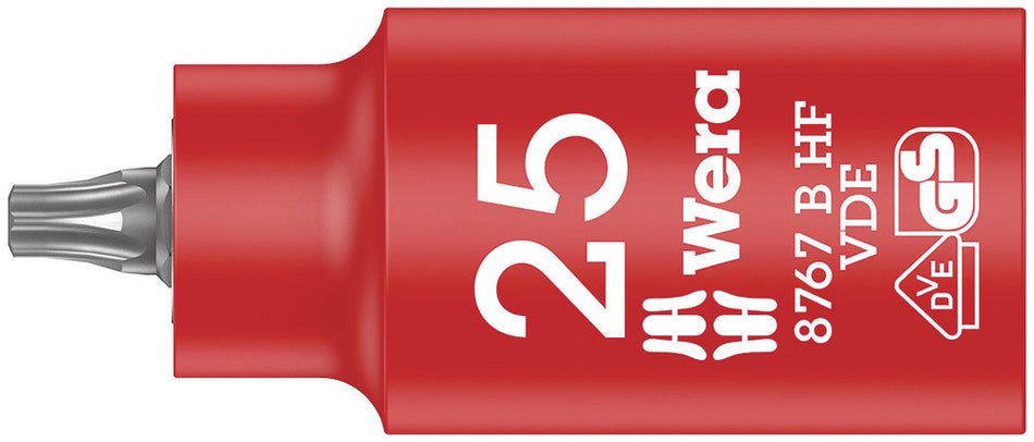 Wera 05004921001 8767 B VDE HF TORX Zyklop bit socket, insulated, with holding function, 3/8" drive, TX 25 x 55 mm