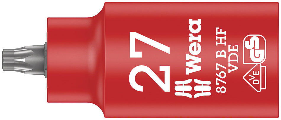 Wera 05004922001 8767 B VDE HF TORX Zyklop bit socket, insulated, with holding function, 3/8" drive, TX 27 x 55 mm