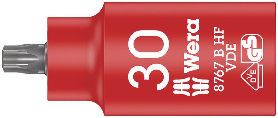 Wera 05004923001 8767 B VDE HF TORX Zyklop bit socket, insulated, with holding function, 3/8" drive, TX 30 x 55 mm