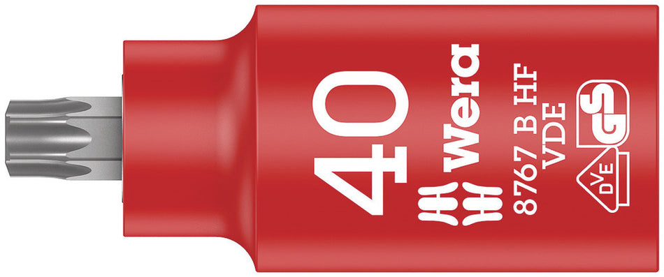 Wera 05004924001 8767 B VDE HF TORX Zyklop bit socket, insulated, with holding function, 3/8" drive, TX 40 x 55 mm
