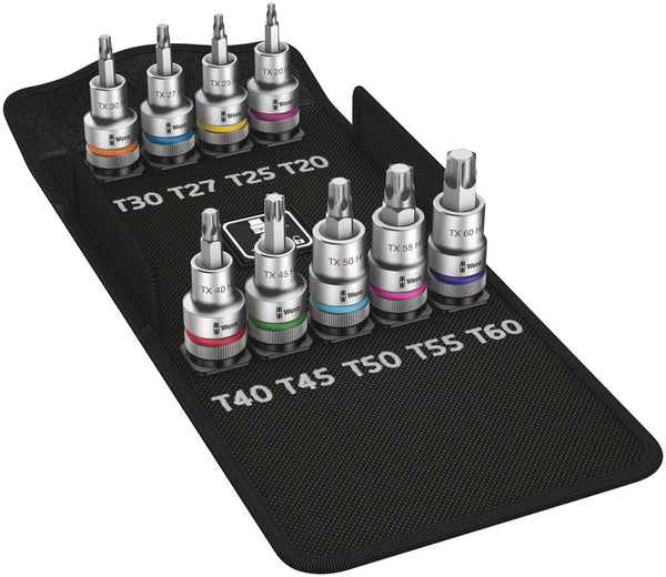 Wera 05004202001 8767 C TORXÃ‚Â® HF 1 Zyklop bit socket set with 1/2" drive, with holding function, 9 pieces