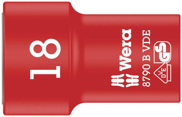 Wera 05004962001 8790 B VDE Zyklop 3/8" socket, insulated, 18 x 46 mm
