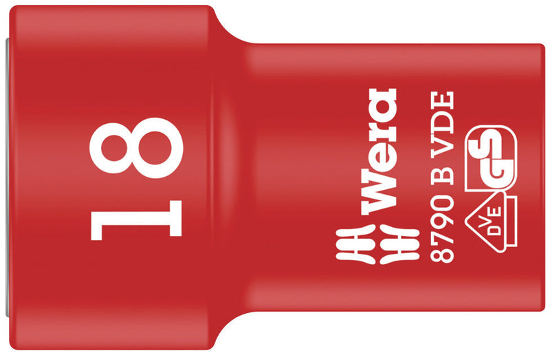 Wera 05004962001 8790 B VDE Zyklop 3/8" socket, insulated, 18 x 46 mm