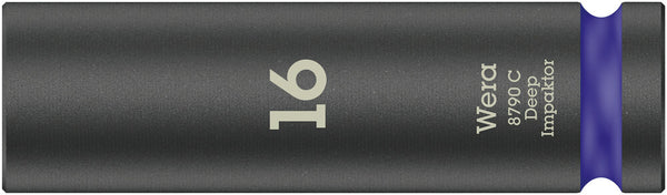 Wera 05004833001 8790 C Impaktor Deep socket with 1/2" drive, 16 x 83 mm