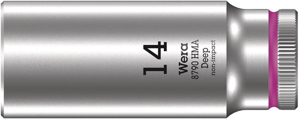 Wera 05004511001 8790 HMA Deep 1/4" socket, 14 x 50 mm