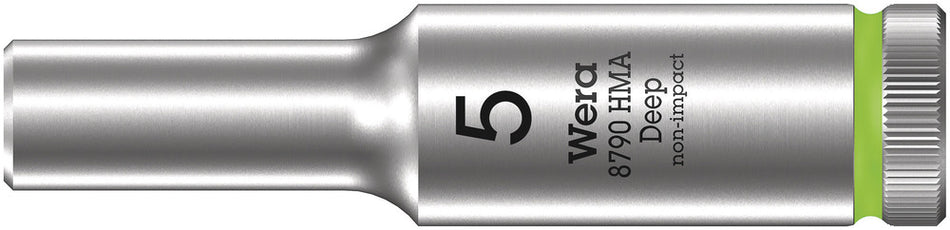 Wera 05004501001 8790 HMA Deep 1/4" socket, 5 x 50 mm
