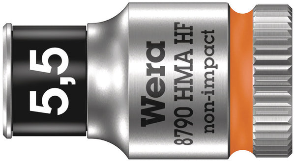 Wera 05003720001 8790 HMA HF Zyklop socket with 1/4" drive with holding function, 5.5 x 23 mm