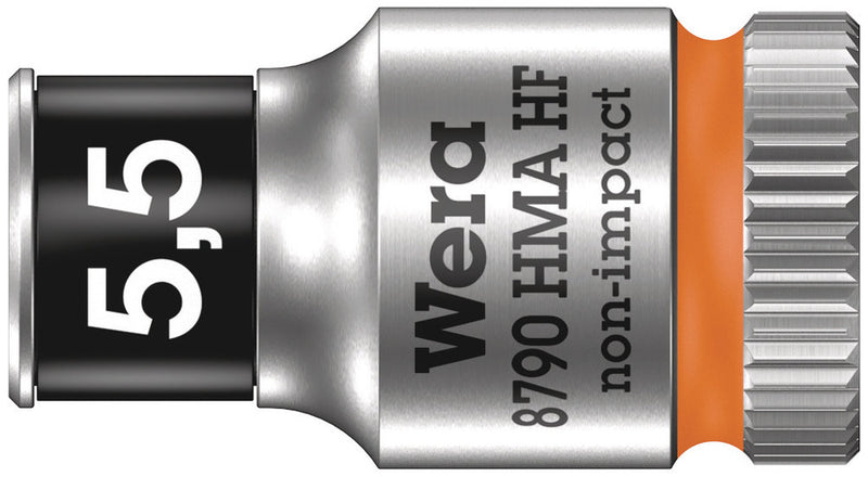 Wera 05003720001 8790 HMA HF Zyklop socket with 1/4" drive with holding function, 5.5 x 23 mm