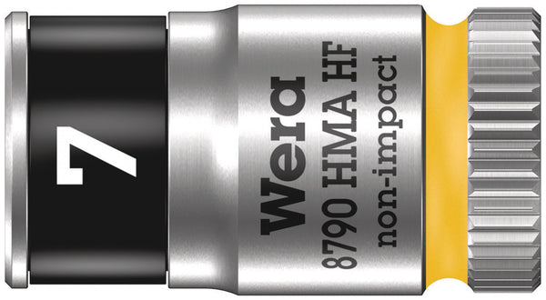 Wera 05003722001 8790 HMA HF Zyklop socket with 1/4" drive with holding function, 7 x 23 mm