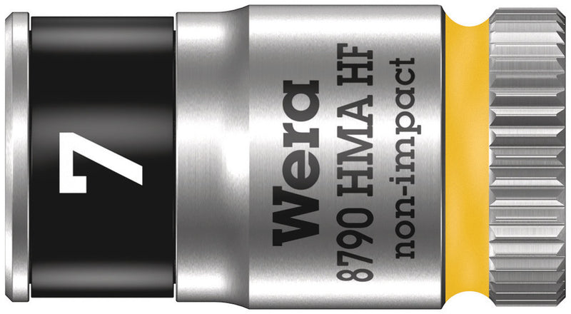 Wera 05003722001 8790 HMA HF Zyklop socket with 1/4" drive with holding function, 7 x 23 mm