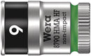 Wera 05003724001 8790 HMA HF Zyklop socket with 1/4" drive with holding function, 9 x 23 mm
