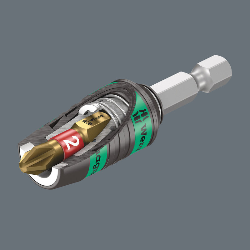 Wera 05073511001 887/4 RR SB Rapidaptor Universal Bit Holder with ring magnet, 1/4" x 57 mm