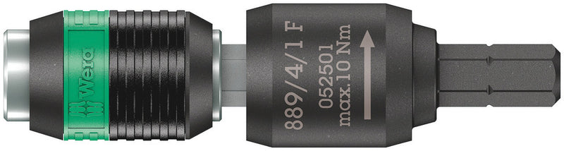 Wera 05052501001 889/4/1 F Rapidaptor free-running bit holder for torque screwdrivers with pistol handle, 1/4" x 64 mm
