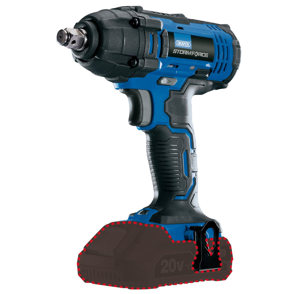 Draper 89519 Draper Storm Force® 20V Mid-Torque Impact Wrench, 1/2", 250Nm (Sold Bare)