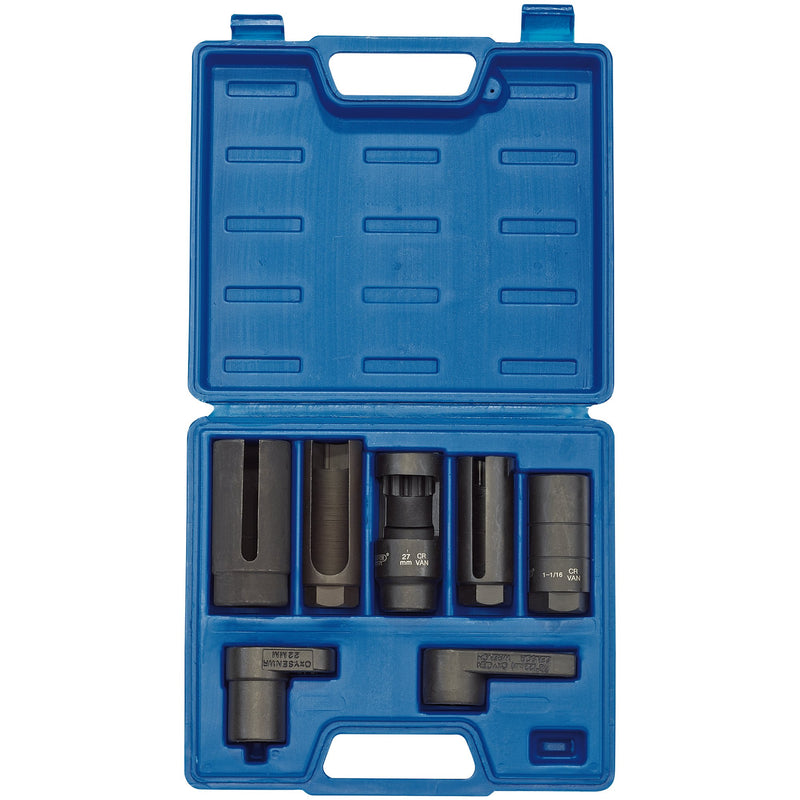 Draper 89765 Lambda/Oxygen Sensor Socket Set, 3/8", 1/2" Sq. Dr. (7 Piece)