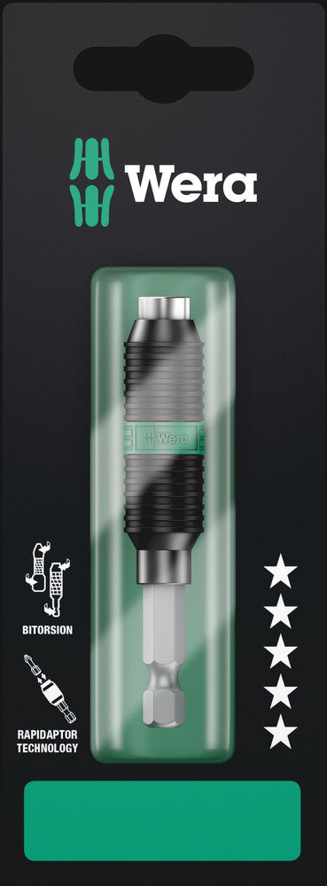 Wera 05073420001 897/4 R SB Rapidaptor BiTorsion Universal Bit Holder, 1/4" x 75 mm