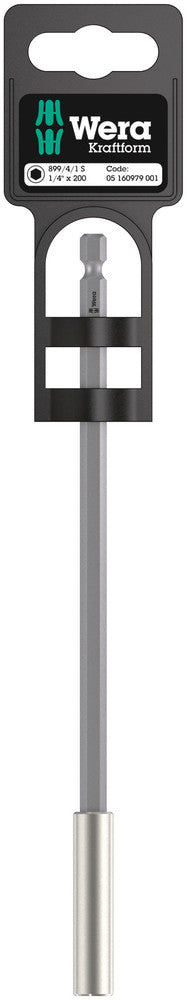 Wera 05160979001 899/4/1 S Universal Bit Holder with strong retaining ring, 1/4 x 200 mm