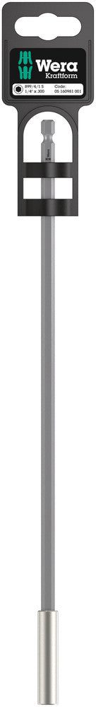 Wera 05160981001 899/4/1 S Universal Bit Holder with strong retaining ring, 1/4 x 300 mm