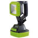 Draper 90033 COB LED Rechargeable Worklight, 10W, 1,000 Lumens, Green, 4 x 2.2Ah Batteries