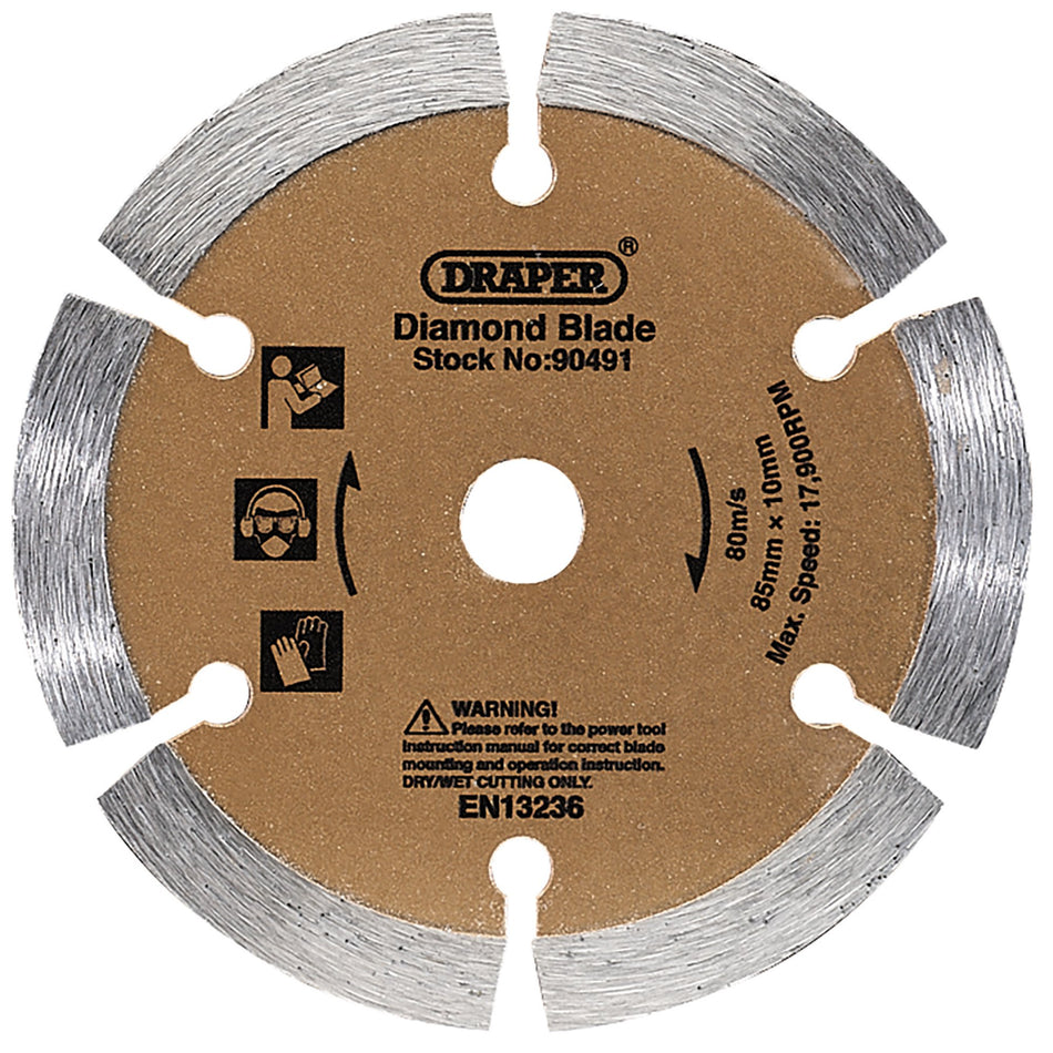 Draper 90491 Segmented Diamond Blade, 85mm