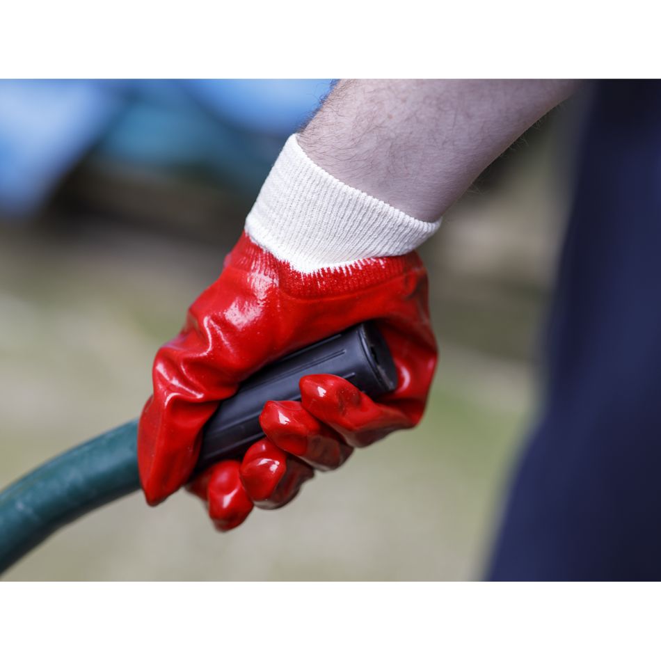 Sealey 9106L PVC Knit Wrist Gloves (Large) - Pair