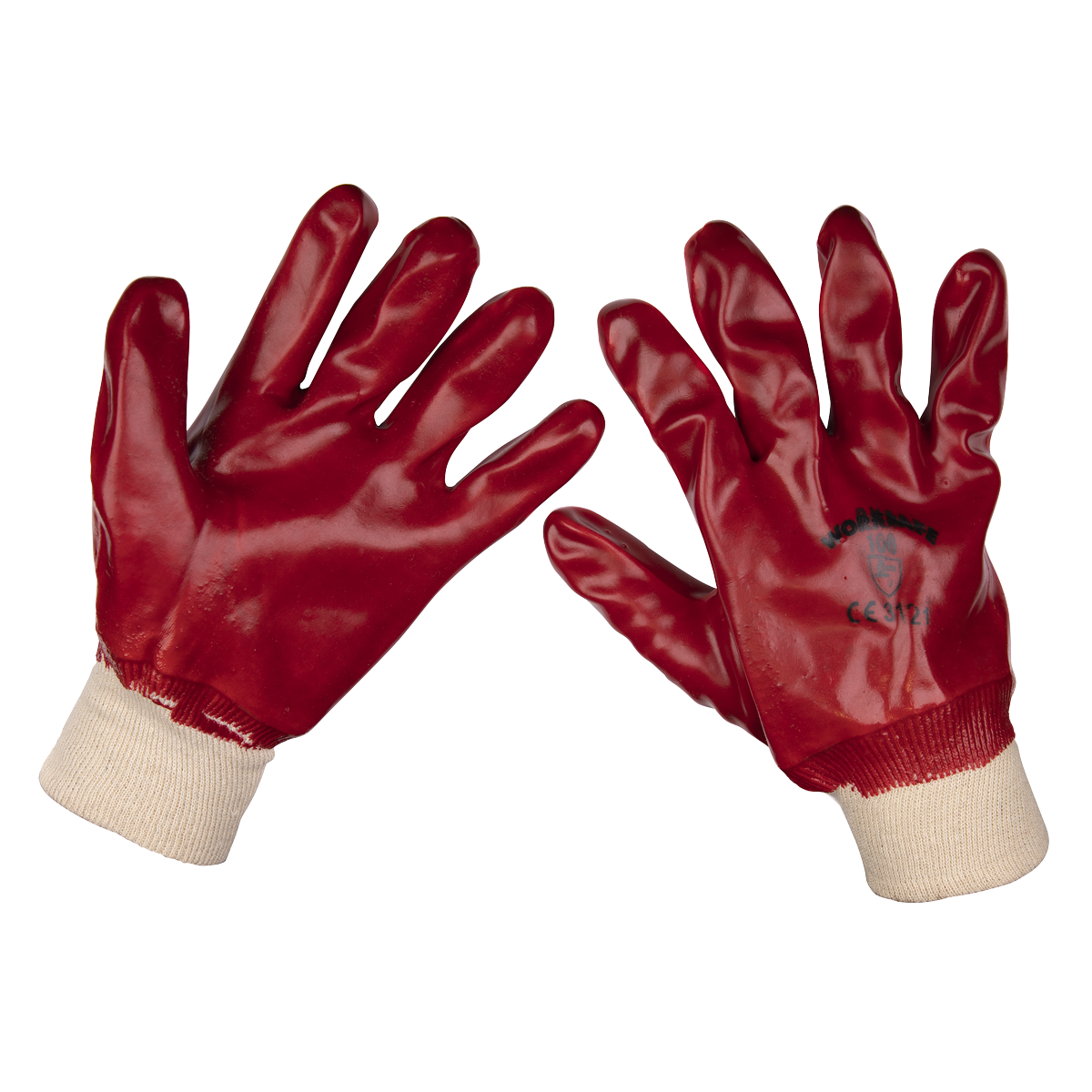 Sealey 9106XL General-Purpose PVC Gloves Knitted Wrist (X-Large) - Pair