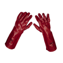 Sealey 9114/12 Red PVC Gauntlets 450mm - Pack of 12 Pairs