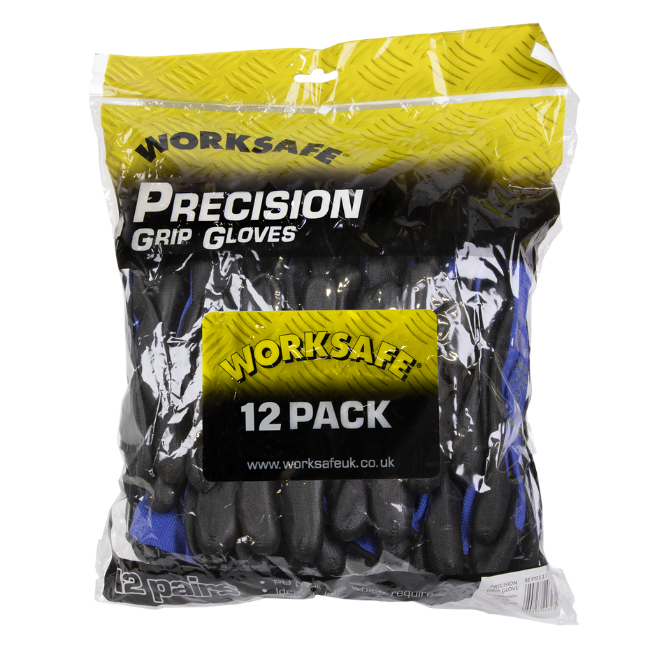 Sealey 9117L/12 Lightweight Precision Grip Gloves (Large) - Pack of 12 Pairs