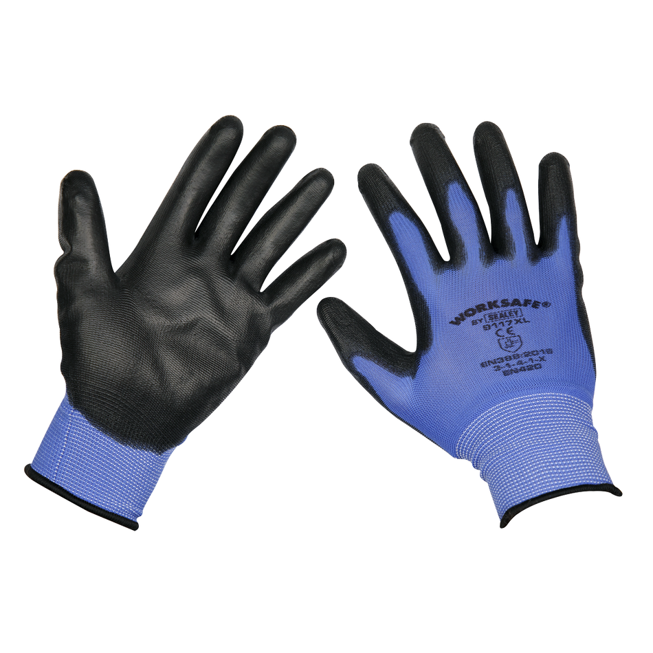 Sealey 9117XL/12 Lightweight Precision Grip Gloves (X-Large) - Pack of 12 Pairs