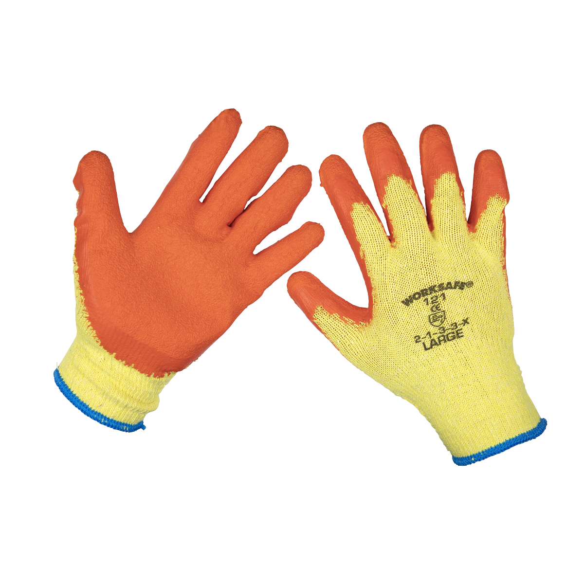Sealey 9121L/B120 Super Grip Knitted Gloves Latex Palm (Large) - Pack of 120 Pairs