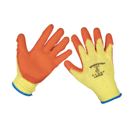 Sealey 9121L/B120 Super Grip Knitted Gloves Latex Palm (Large) - Pack of 120 Pairs