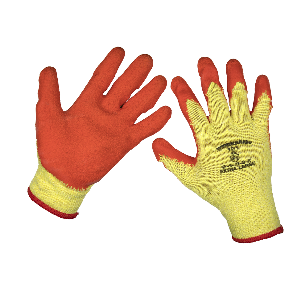 Sealey 9121XL/12 Super Grip Knitted Gloves Latex Palm (X-Large) - Pack of 12 Pairs