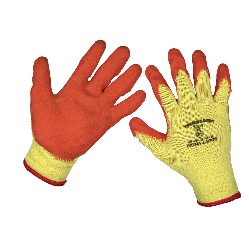 Sealey 9121XL/B120 Super Grip Knitted Gloves Latex Palm (X-Large) - Pack of 120 Pairs