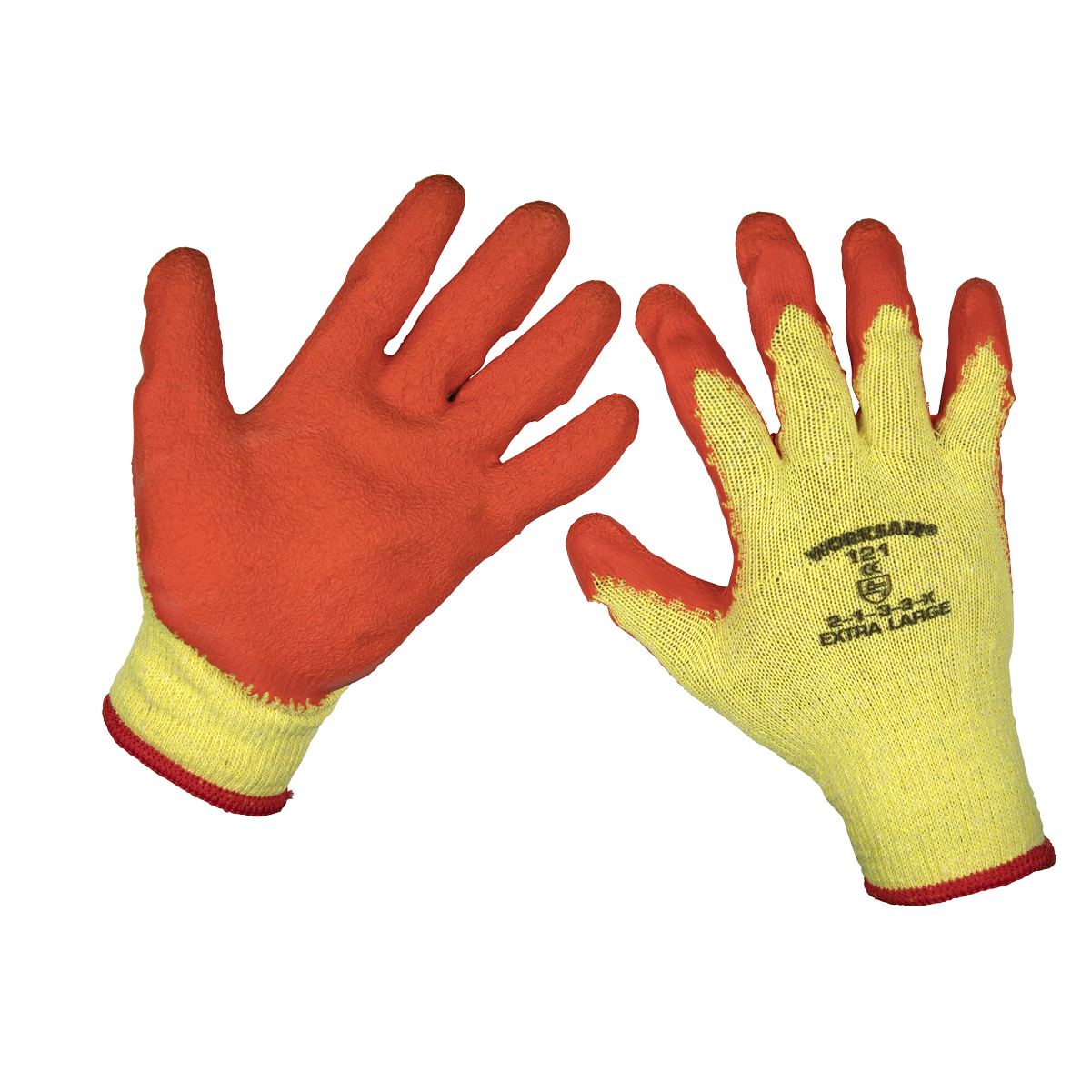 Sealey 9121XL Super Grip Knitted Gloves Latex Palm (X-Large) - Pair
