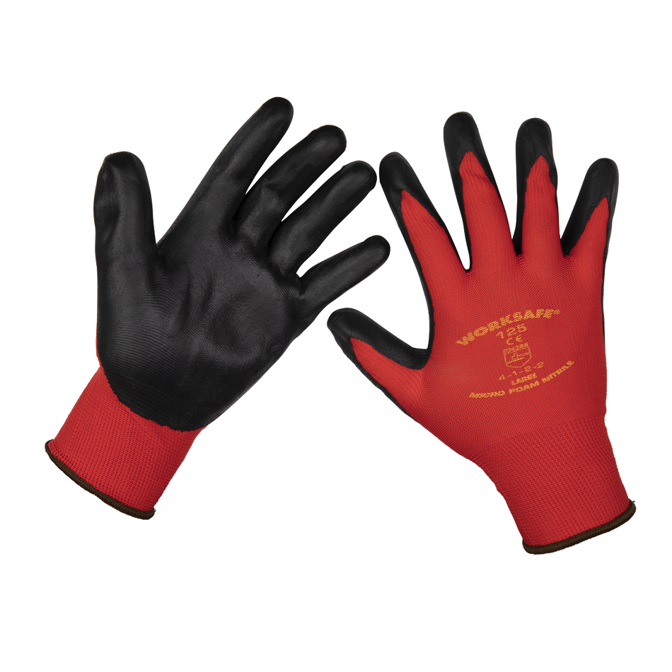 Sealey 9125L Nitrile Foam Gloves (Large) - Pair
