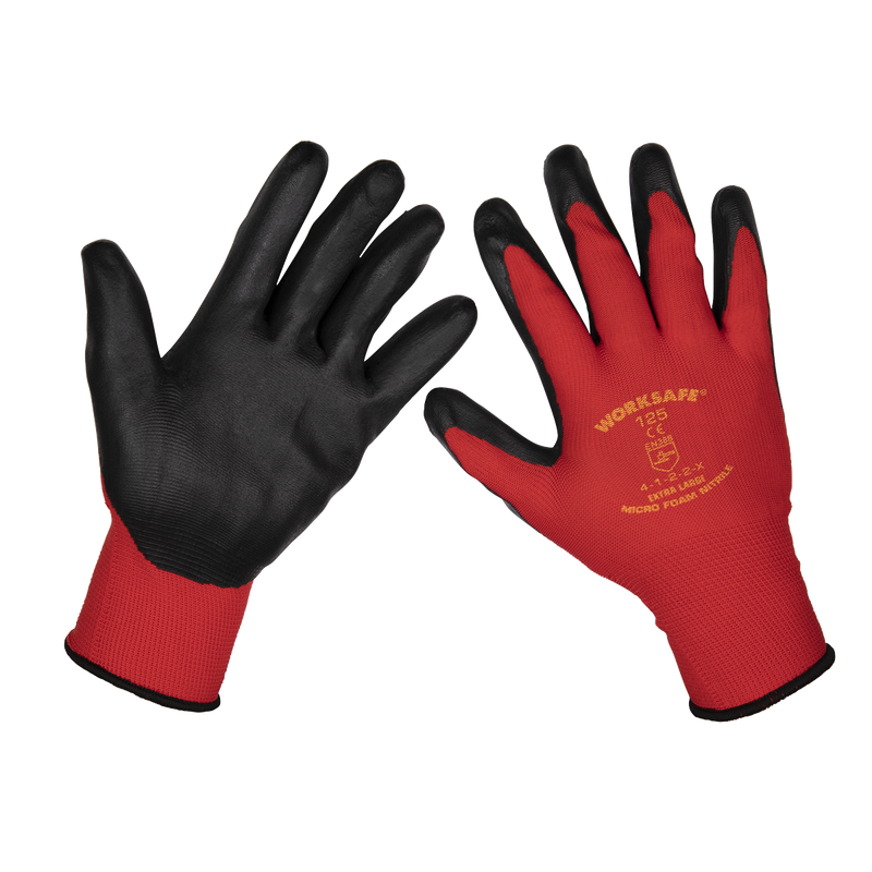 Sealey 9125XL/12 Nitrile Foam Gloves (X-Large) - Pack of 12 Pairs