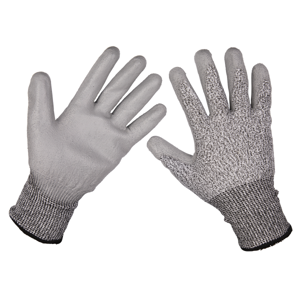 Sealey 9139XL Anti-Cut PU Gloves (Cut Level C - X-Large) - Pair