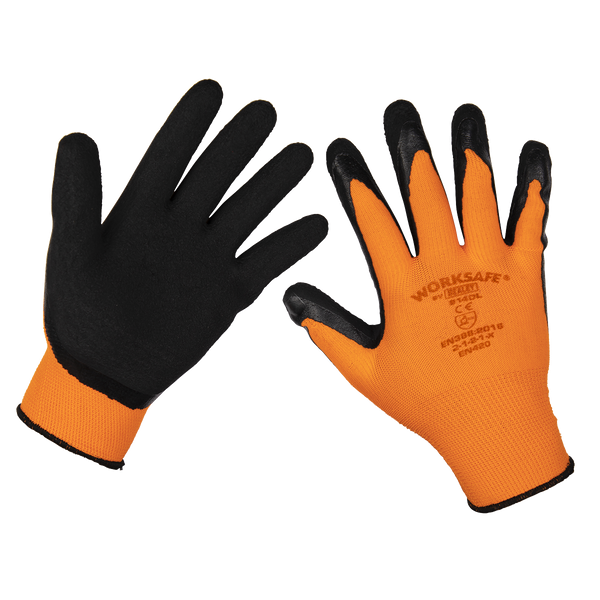 Sealey 9140L Foam Latex Grippa Gloves (Large) - Pair