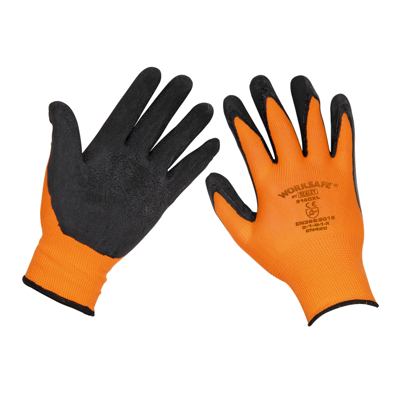 Sealey 9140XL/B120 Foam Latex Grippa Gloves (X-Large) - Pack of 120 Pairs