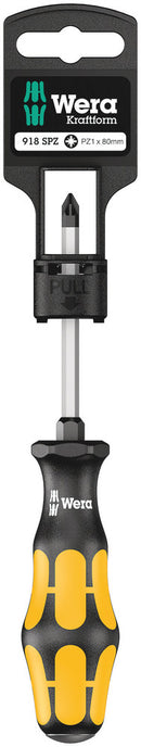 Wera 05100080001 918 SPZ SB Screwdriver for Pozidriv screws, PZ 1 x 80 mm
