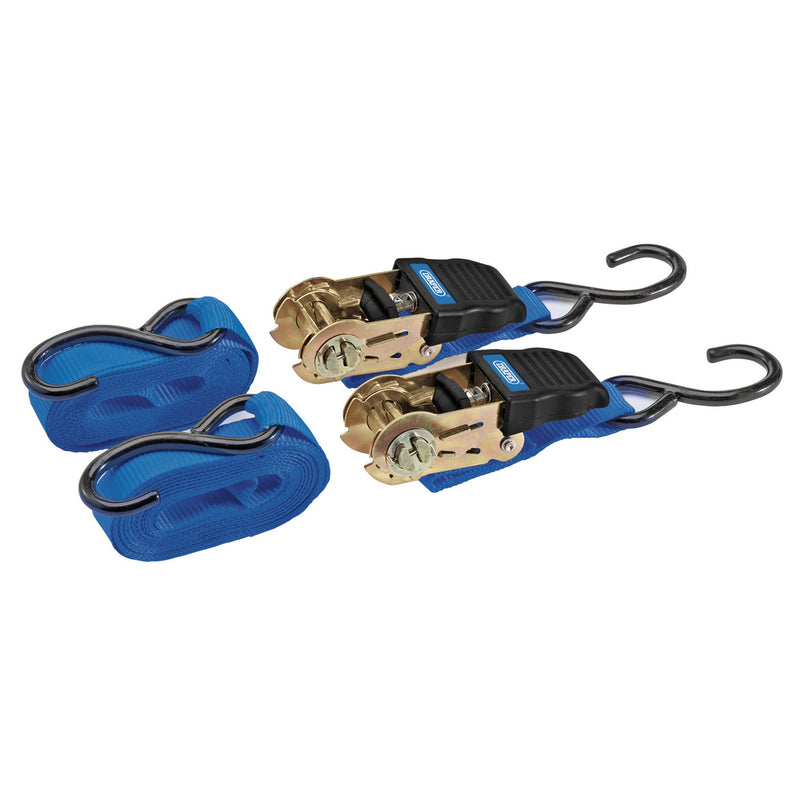Draper 92769 Ratcheting Tie Down Straps, 4.5m x 25mm, 225kg (2 Piece)