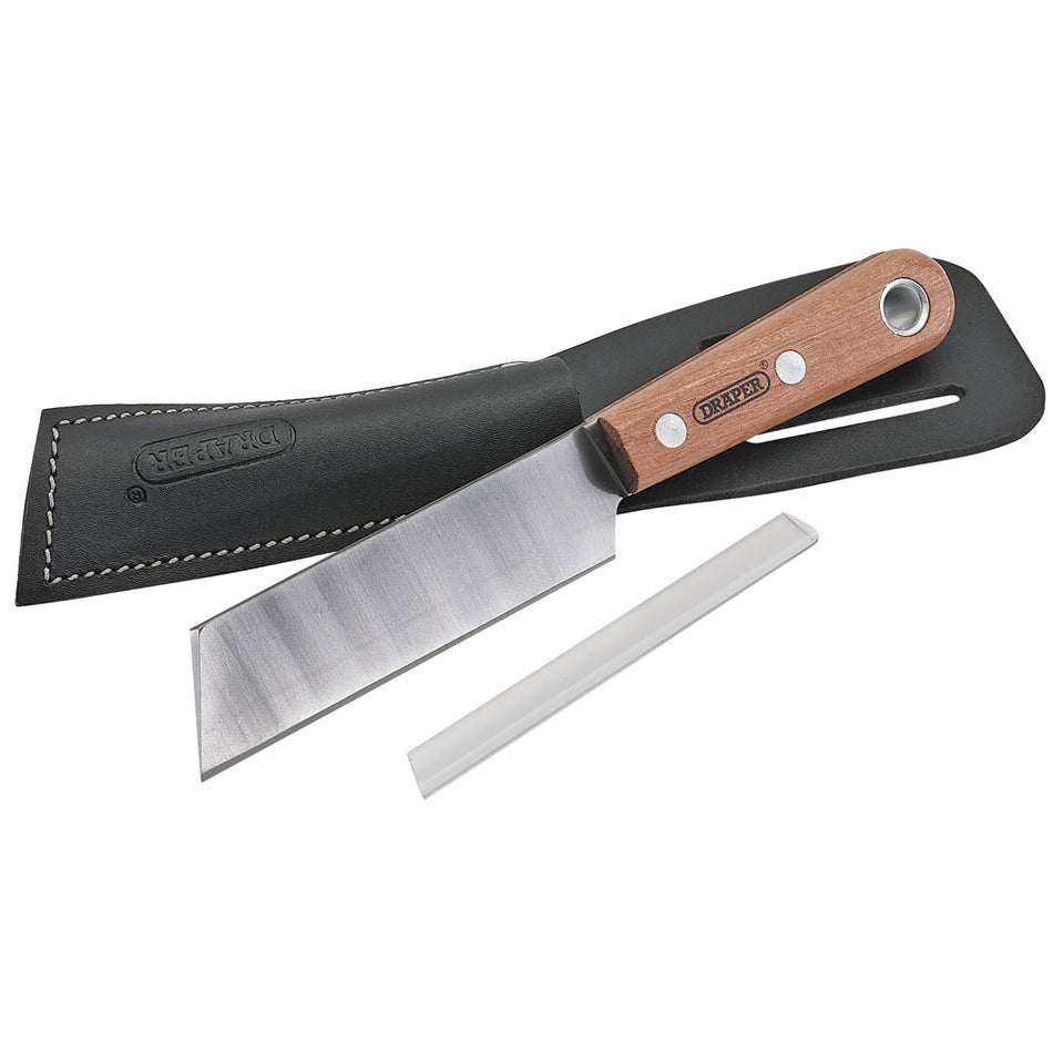 Draper 93067 Shoe or Leather Knife with Belt Holster, 115mm