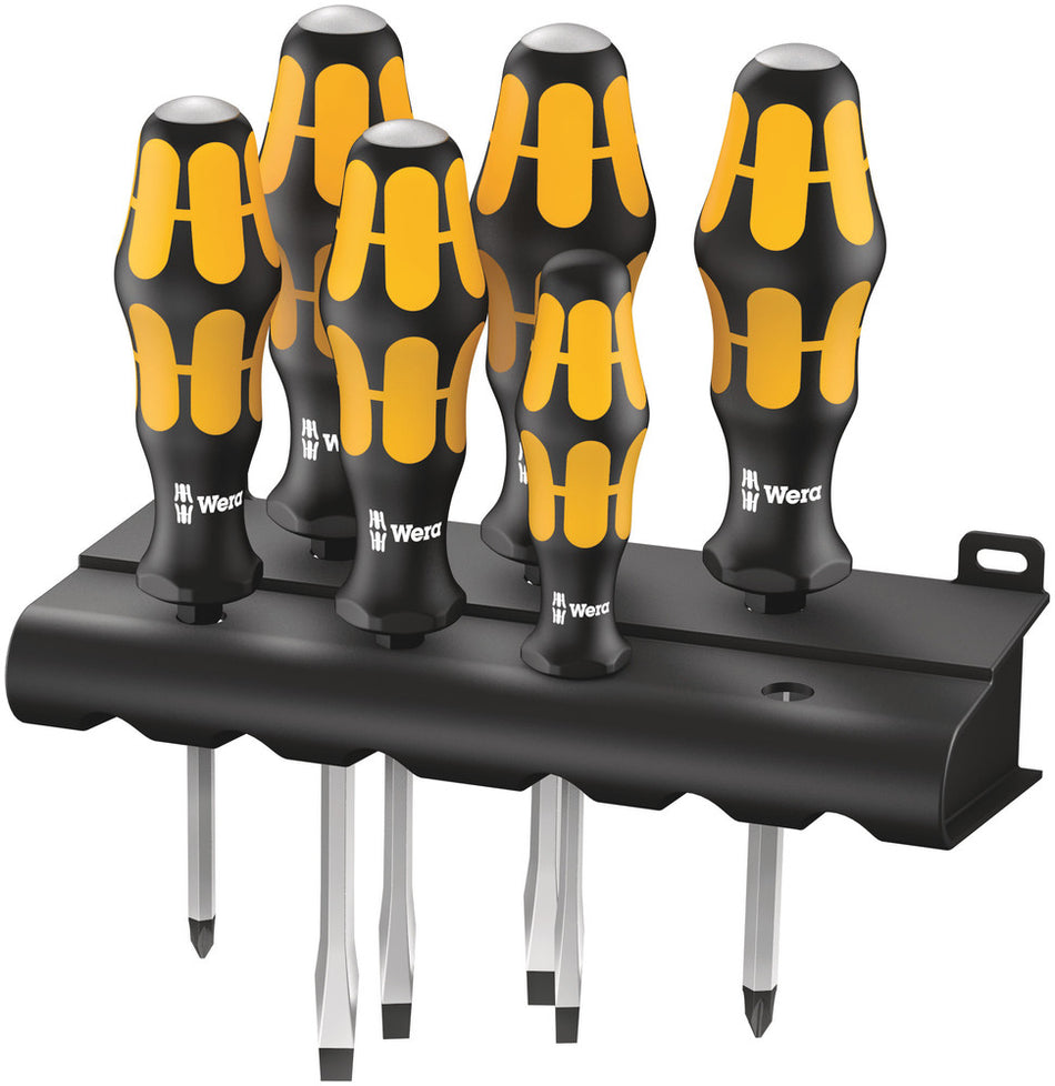 Wera 05018282001 932/6 Screwdriver set Kraftform Wera: Chiseldriver and rack, 6 pieces
